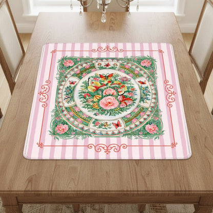 Vintage Chinese Rose Canton Chinoiserie Mahjong Mat - Splash of Color Co.