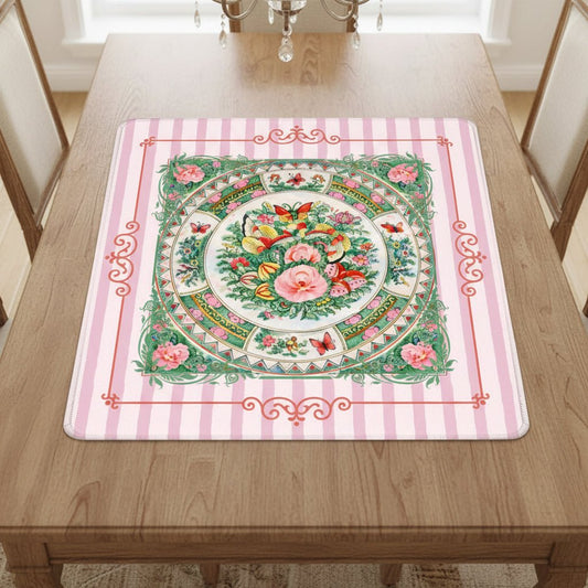 Vintage Chinese Rose Canton Chinoiserie Mahjong Mat - Splash of Color Co.