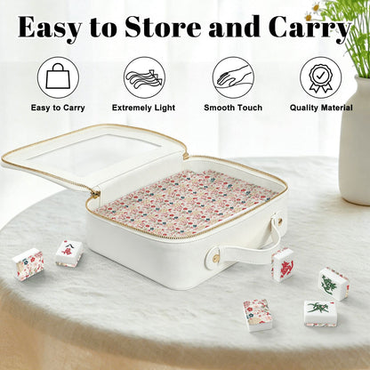 Asian Floral Cherry Blossom American Mahjong Tiles And Carry Case - Splash Of Mahj And Color Co.