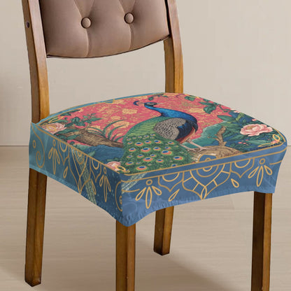 Elegant Peacock Blue Marbled Floral Designed Chair Covers - Splash of Color Co.