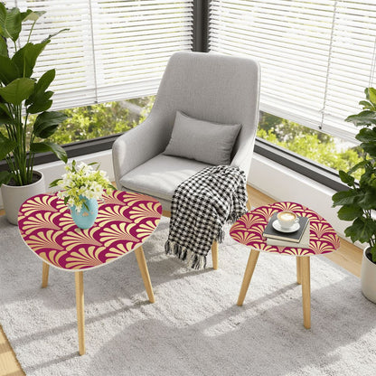 Art Deco Modern Nesting Tables In Burgundy And Gold - Splash of Color Co.