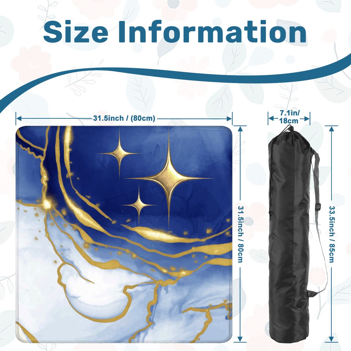 Into The Mystic Marbled Blue Gold Mahjong Mat - Splash of Color Co.