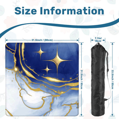 Into The Mystic Marbled Blue Gold Mahjong Mat - Splash of Color Co.