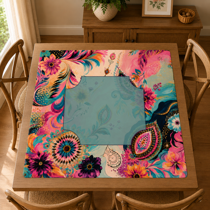 Boho Floral Infusion Bejeweled Edition 2 Mahjong Mat - Splash Of Mahj And Color Co.