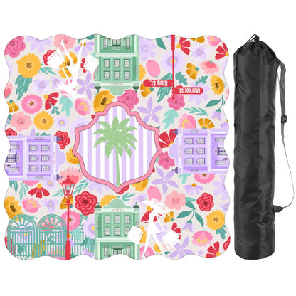 Charleston South Carolina Mahjong Whimsical Scalloped Mahjong Mat - Splash of Color Co.