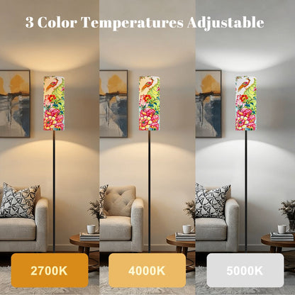 Tobacco Leaf Chinoiserie Modern Floor Lamp - Splash Of Mahj And Color Co.