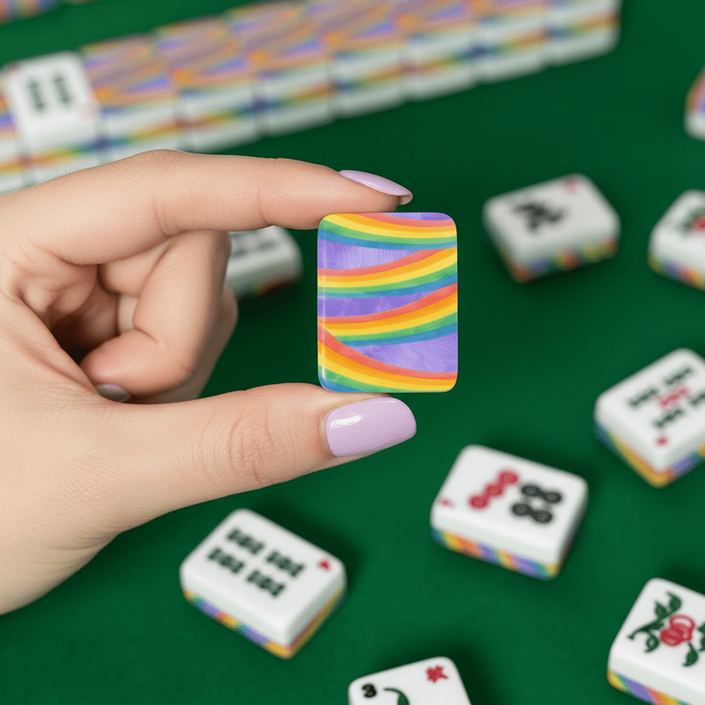LGBTQ Rainbow American Mahjong Tiles And Carry Case - Splash Of Mahj And Color Co.