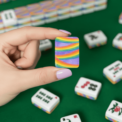 LGBTQ Rainbow American Mahjong Tiles And Carry Case - Splash Of Mahj And Color Co.