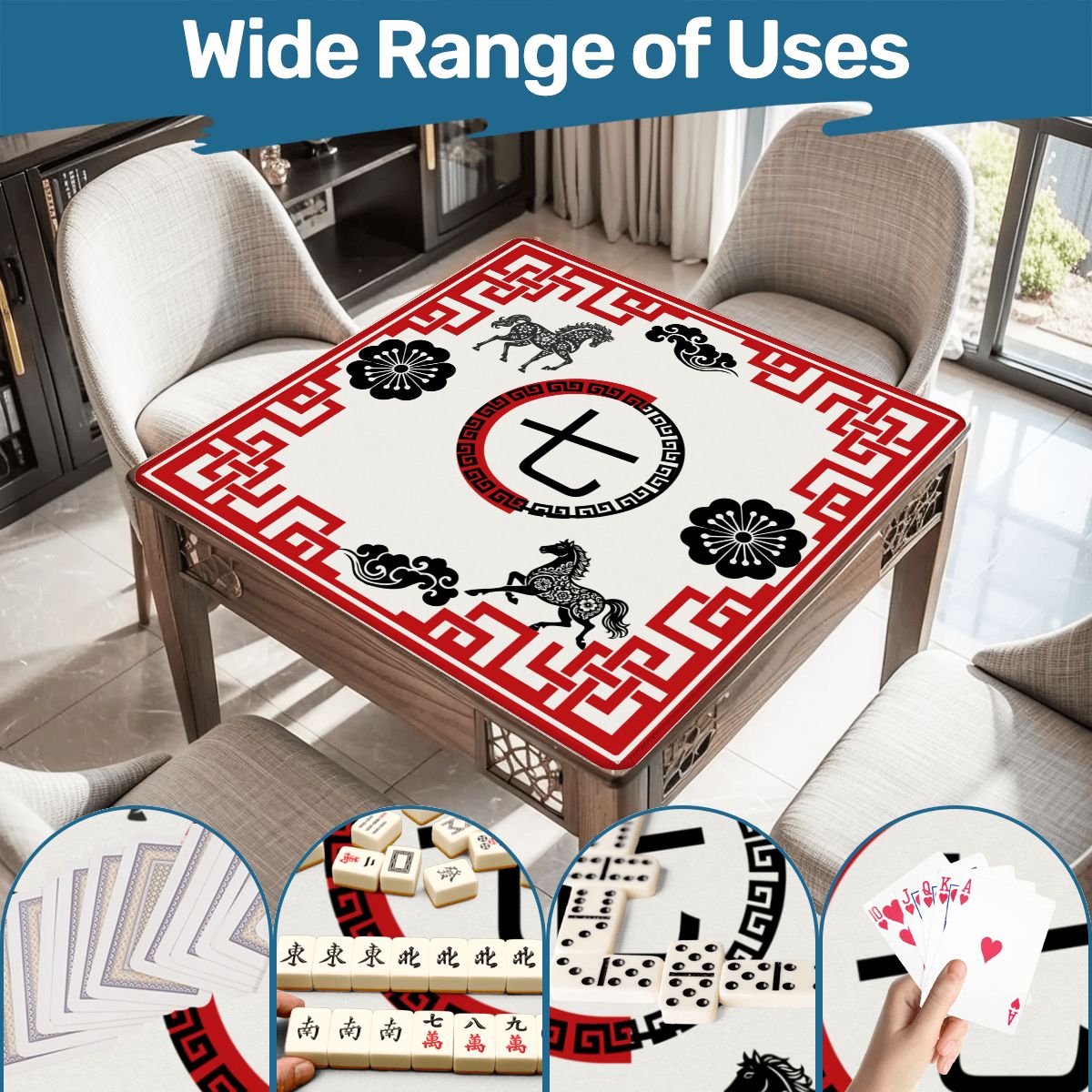 Lucky Qi Asian Mahjong Mat - Splash of Color Co.