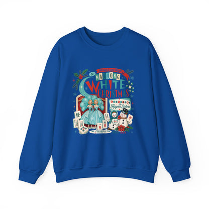 White Christmas Crewneck Vintage Holiday Mahjong Lover Sweatshirt