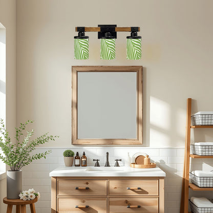 Garden Green Floral Asian Zen Tranquil Pretty Vanity Light Fixture