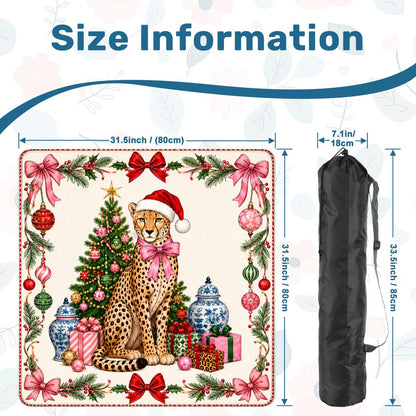 Leopard Luxe Holiday Collection Mahjong Christmas Mat - Splash Of Mahj And Color Co.