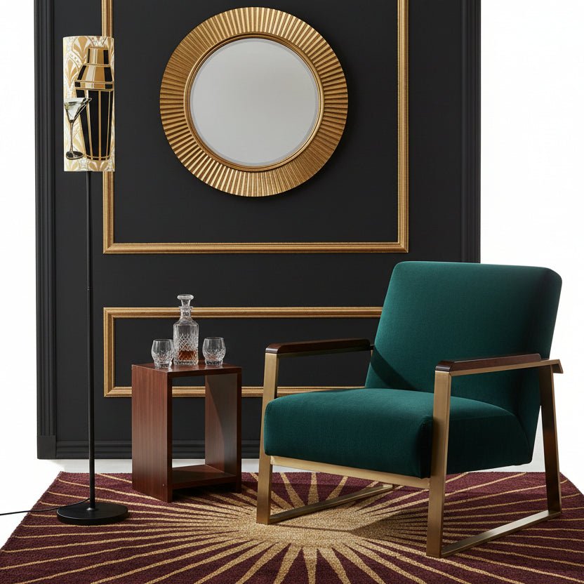Art Deco Martini Shaker And Cocktail Hour Modern Floor Lamp - Splash Of Mahj And Color Co.