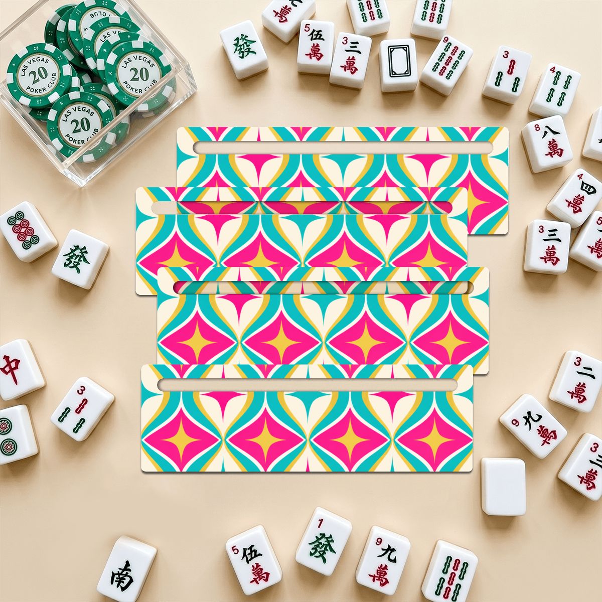 Modtastic Hot Pink And Aqua Mahjong Line Reader 4 Pack