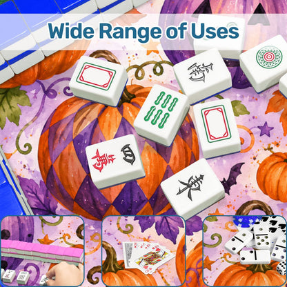 Party In The Pumpkin Patch Mahjong Halloween Mat - Splash Of Mahj And Color Co.