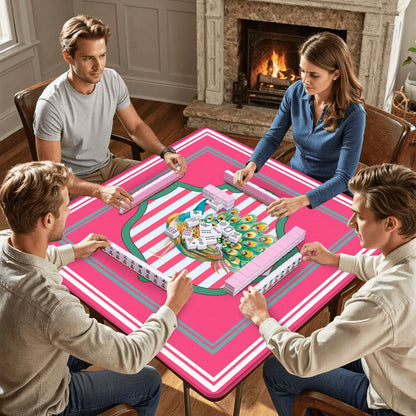 Pretty As A Peacock Hot Pink Mahjong Mat - Splash of Color Co.