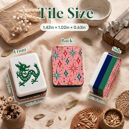 Modtastic Starburst 4 Layer American Mahjong Tiles Blue Green And Carry Case - Splash Of Mahj And Color Co.