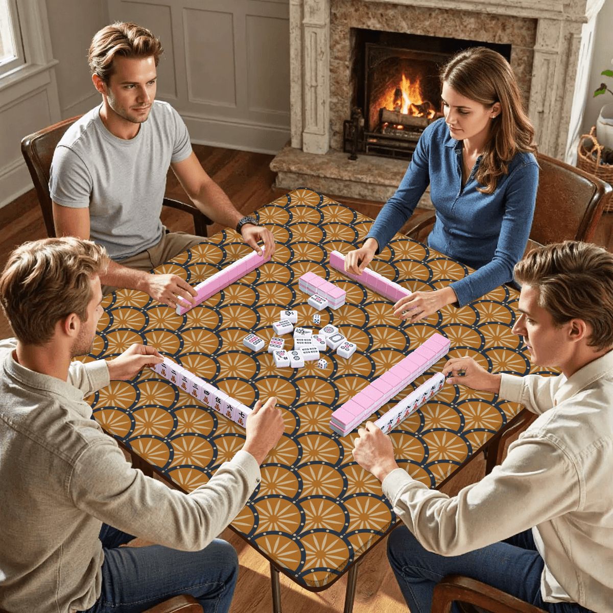 William Morris Damask Deco Mahjong Mat