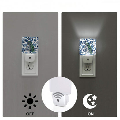 Chinoiserie Peacock Mahjong Lover LED Night Light Set of 2