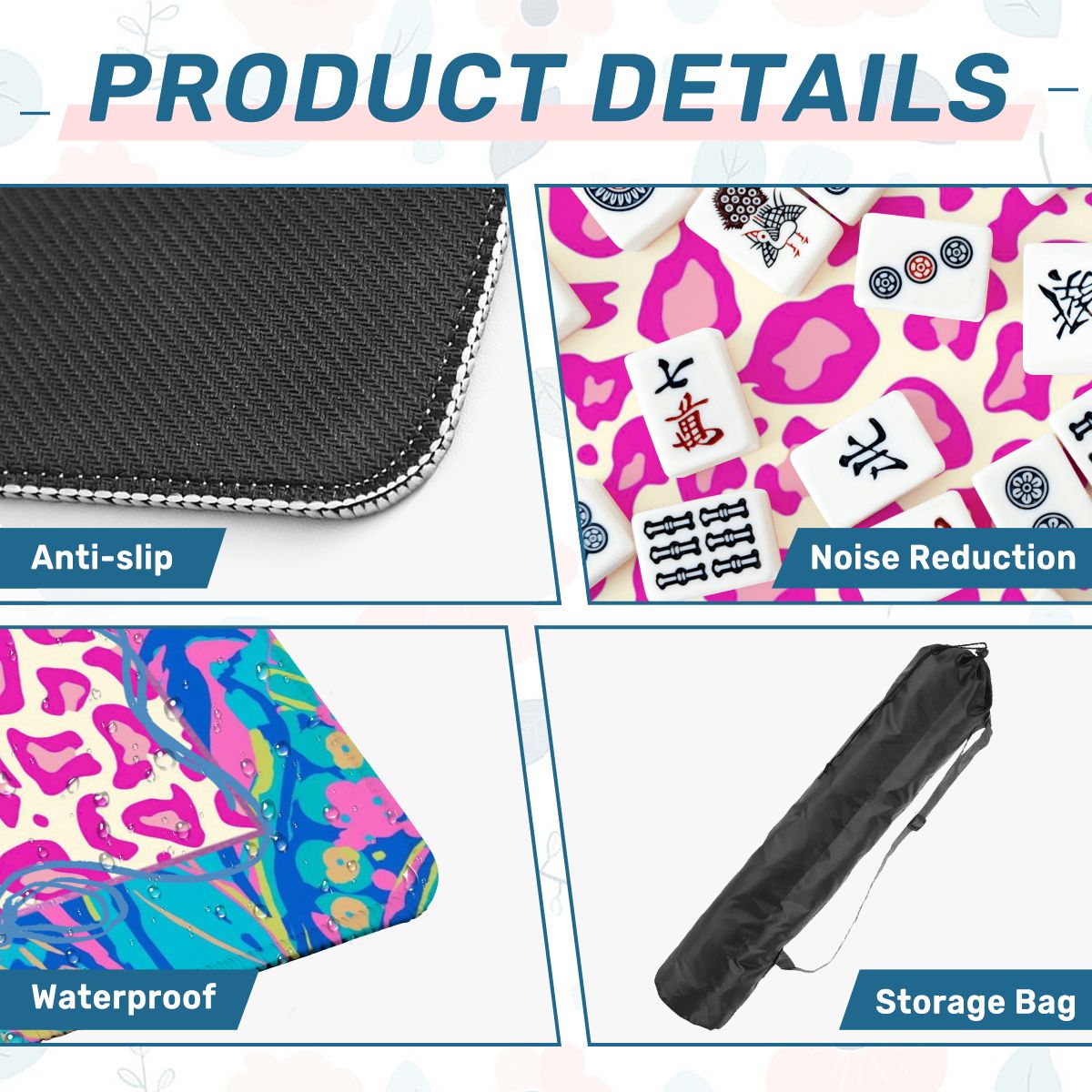 Preppy Pastel Whimsy Garden Club Mahjong Mat - Splash of Color Co.