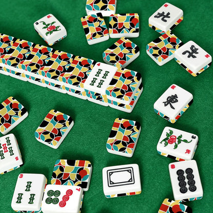 The Modmaxcentric Geometric American Mahjong Tiles And Carry Case - Splash Of Mahj And Color Co.