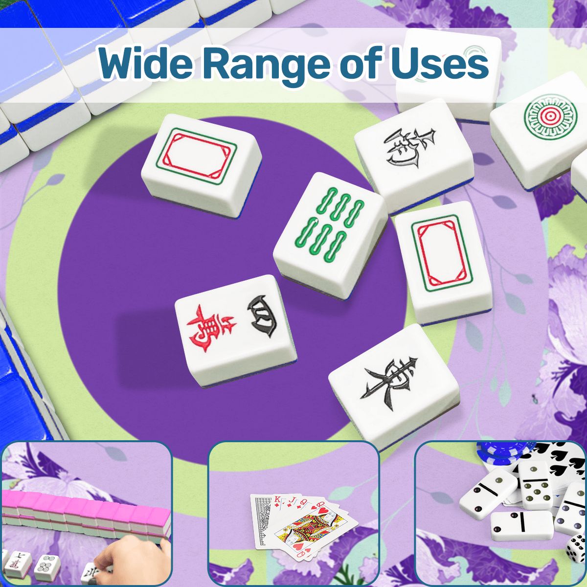 Lavender Luck Iris Flowers Mahjong Mat - Splash Of Mahj And Color Co.