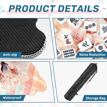 Spring Cherry Blossom Pretty Preppy Watercolor Scalloped Mahjong - Splash of Color Co.