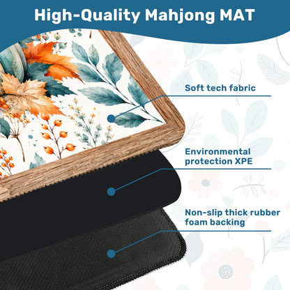 Falling For Fall Watercolor Pumpkin Mahjong Mat