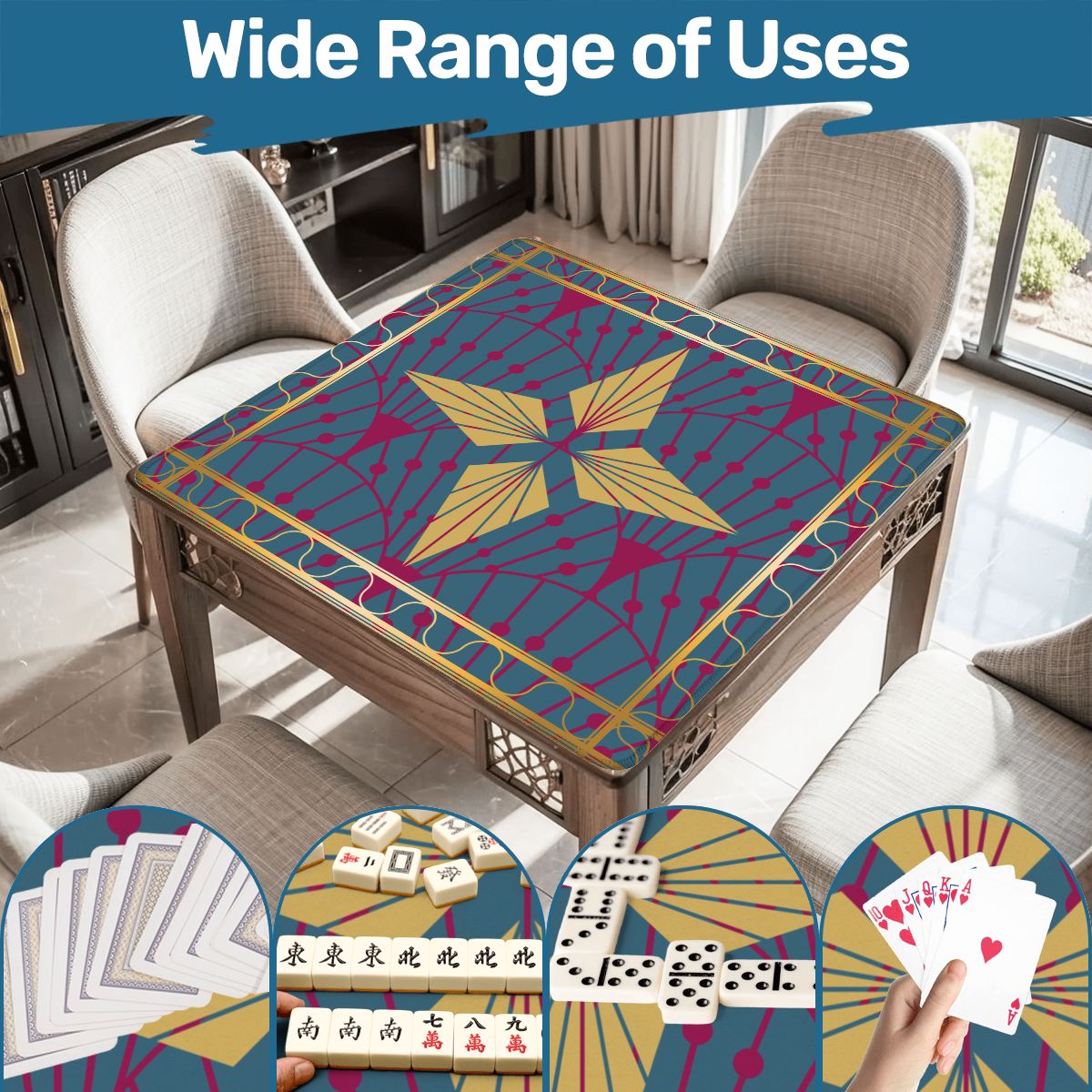 Art Deco Mahjong Mat, Speakeasy Golden Glitz & Berry Blitz - Splash of Color Co.