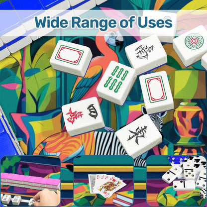 Wild Thang Animal Print Mahjong Mat 33"x33" (Ship Rolled up) - Splash of Color Co.