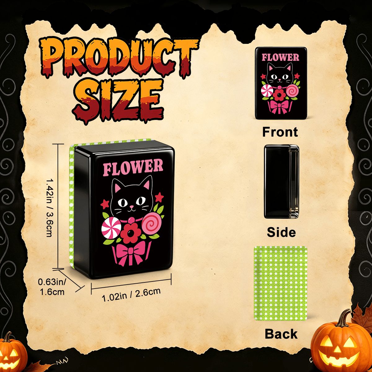 Limencello Cane Back Engraved Halloween Mahjong Tiles Gothic Dessert With Carry Case