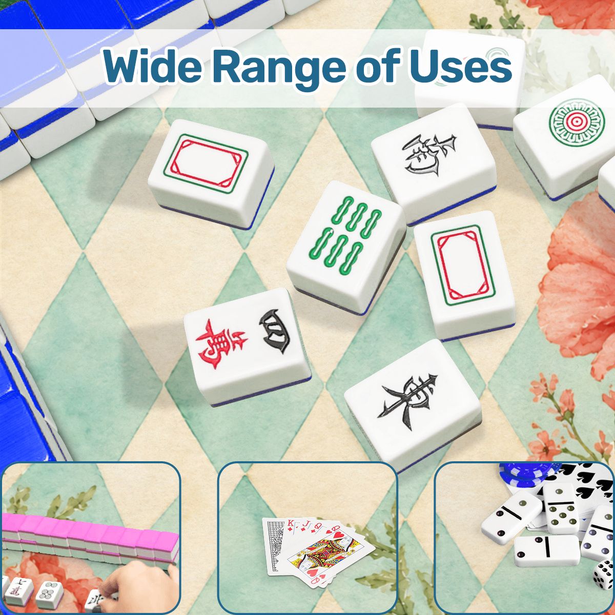Harlequin Romance Summer Poppy Mahjong Mat - Splash Of Mahj And Color Co.
