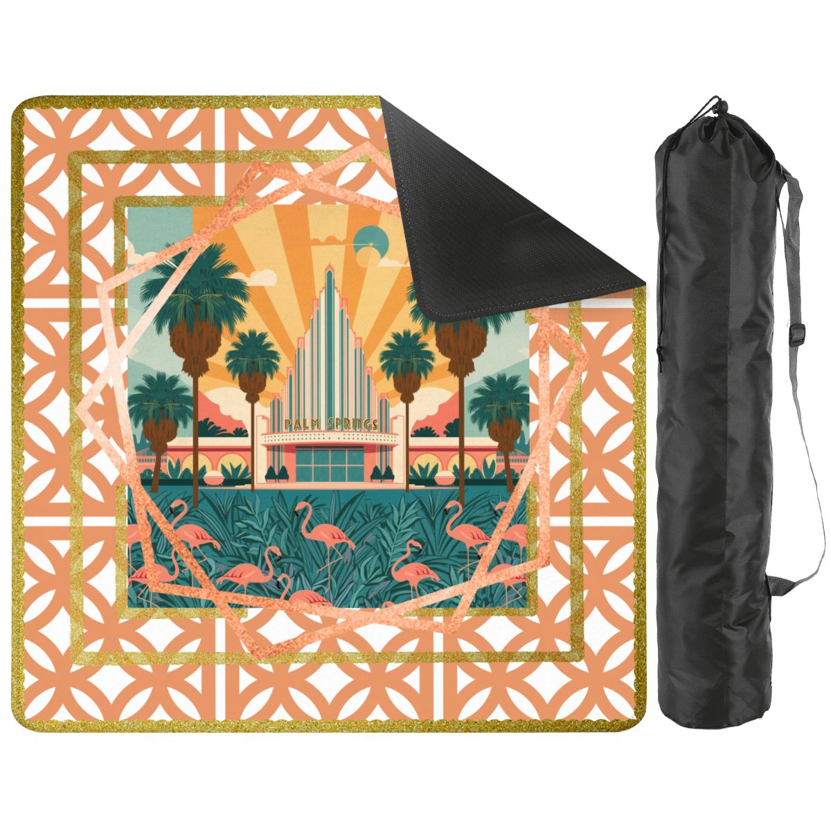 Art Deco Citrus Palm Springs Playfield Mahjong Mat - Splash of Color Co.