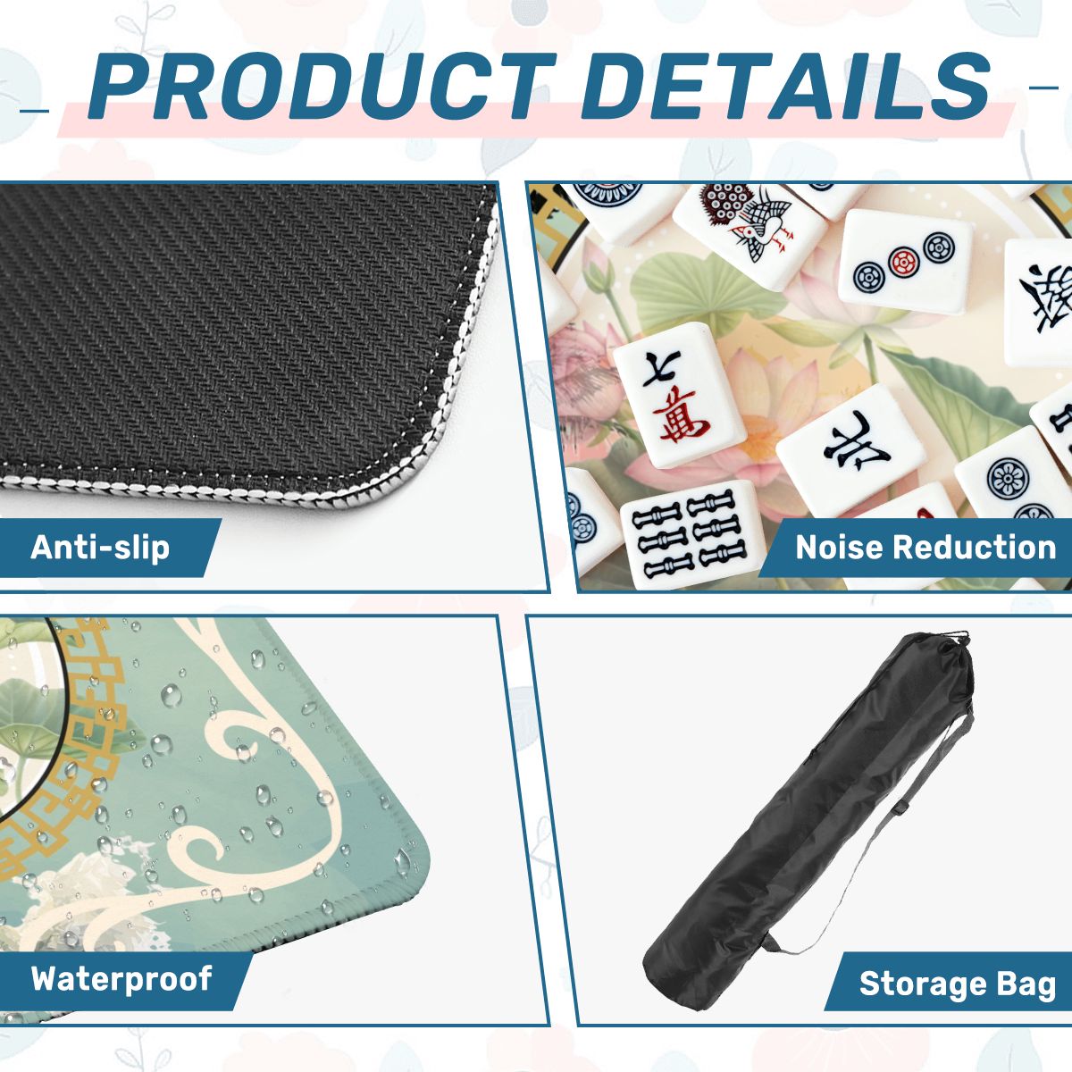 Sage Island Imperial Palm Heritage Collection Mahjong Mat - Splash of Color Co.