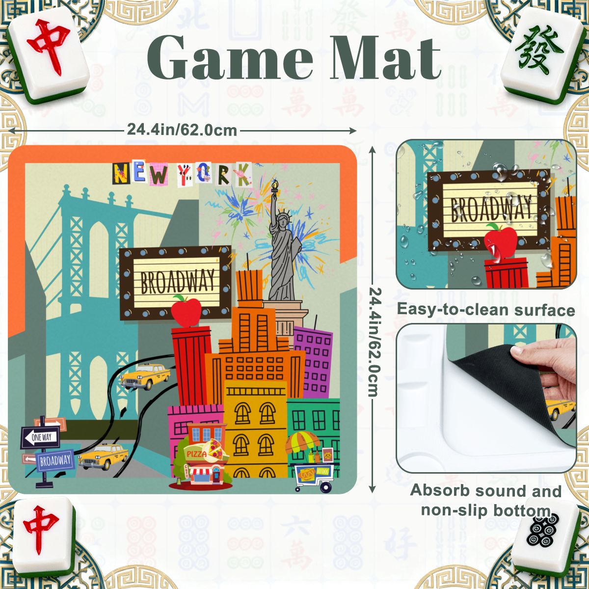 New York City Vibes Mini Mahj Mat And Foldable Mahjong Table - Splash of Color Co.