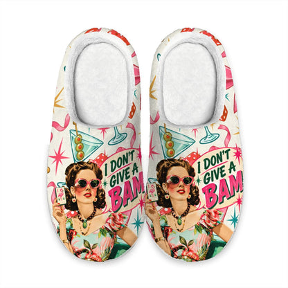 Funny Mahjong, I Don't Give A Bam Plush House Slippers