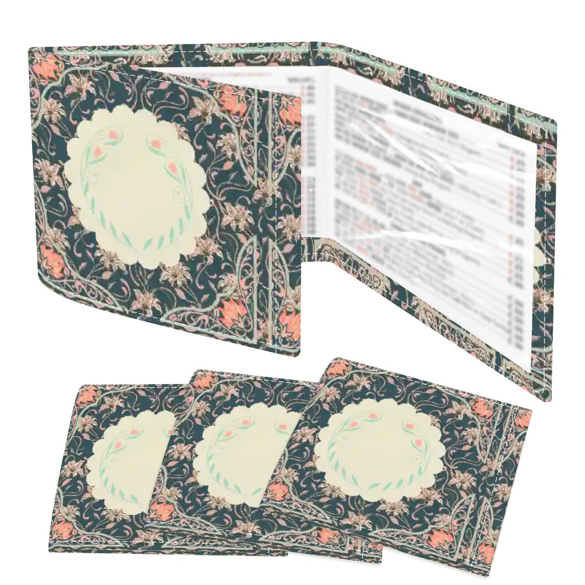 Art Deco Floral Designed 4 Mahjong Card Holder with Line Finder - Splash of Color Co.