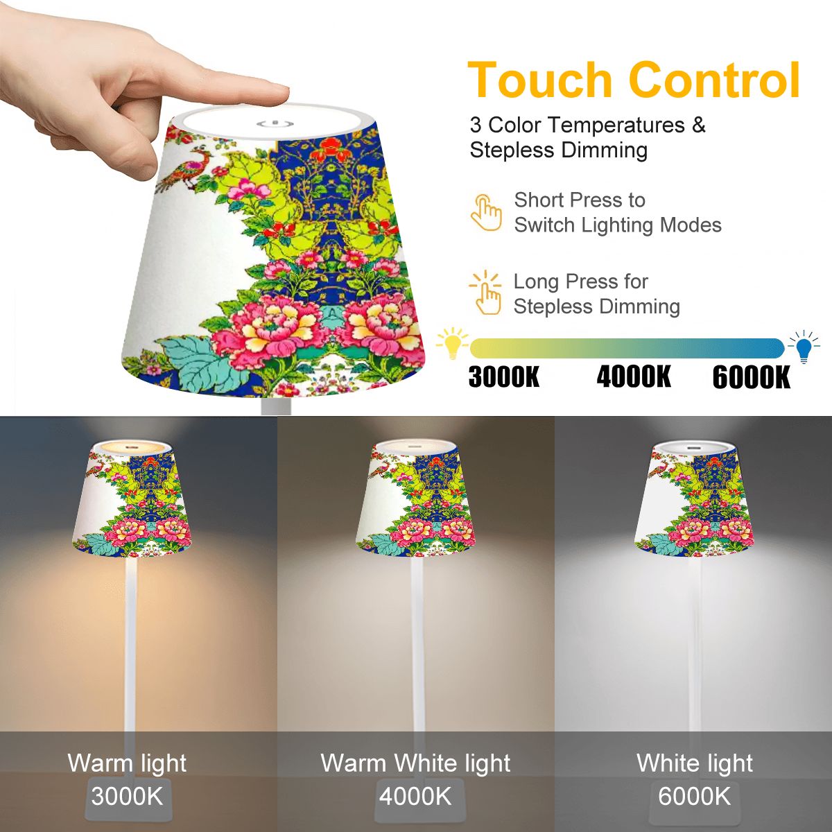 Tobacco Leaf Mahjong LED Cordless Table Lamp - Splash of Color Co.