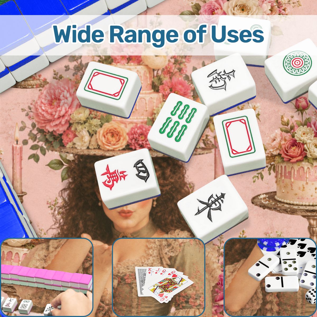 Victorian Birthday Girl, Cheeky Fun Celebration Mahjong Mat - Splash Of Mahj And Color Co.