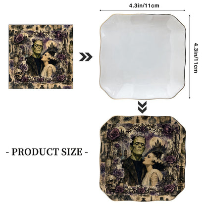 Frankenbride Scalloped Ceramic Mahjong Dice Tray