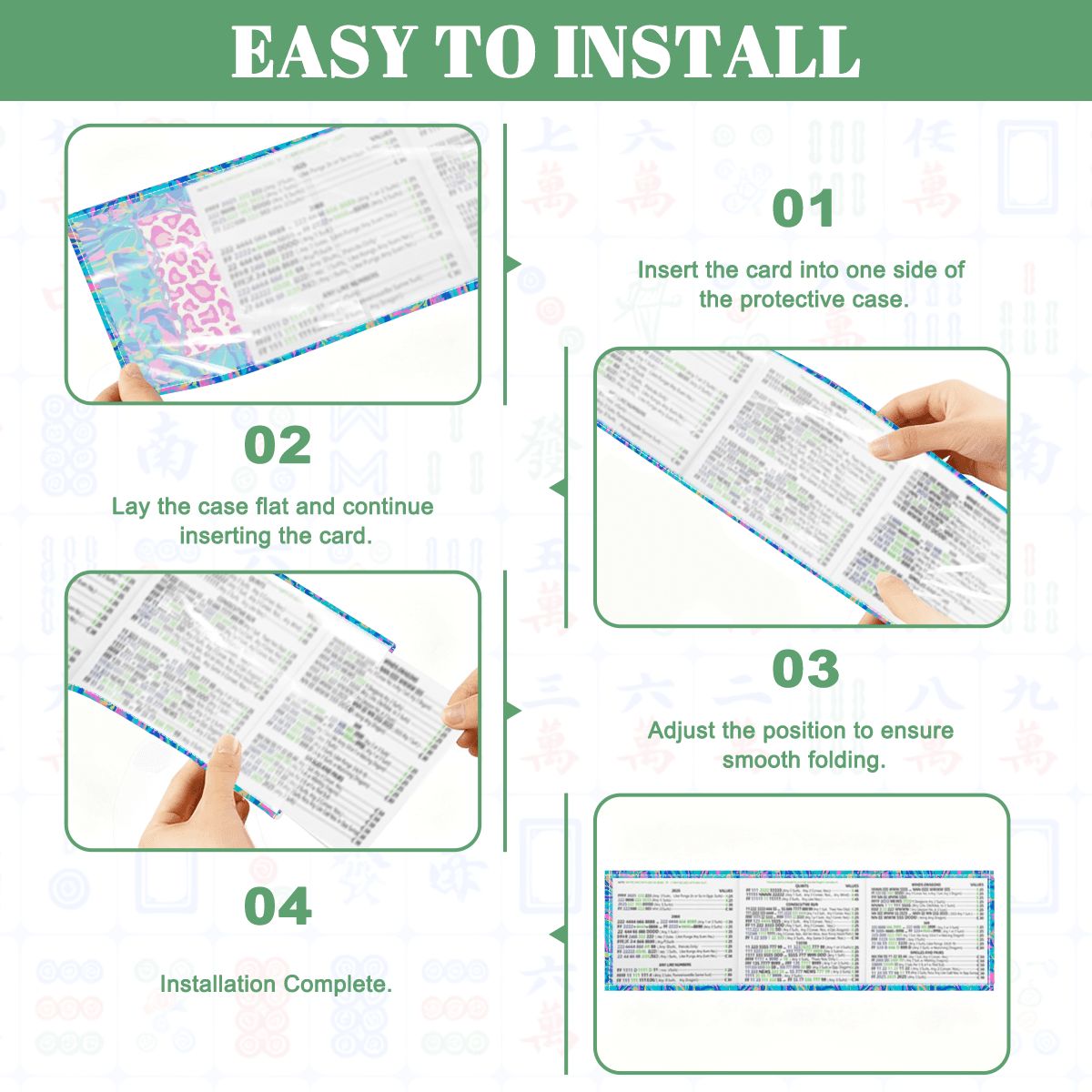 Preppy Pastel Garden Club Wild Thing 4 Mahjong Card Holder with Line Finder - Splash of Color Co.