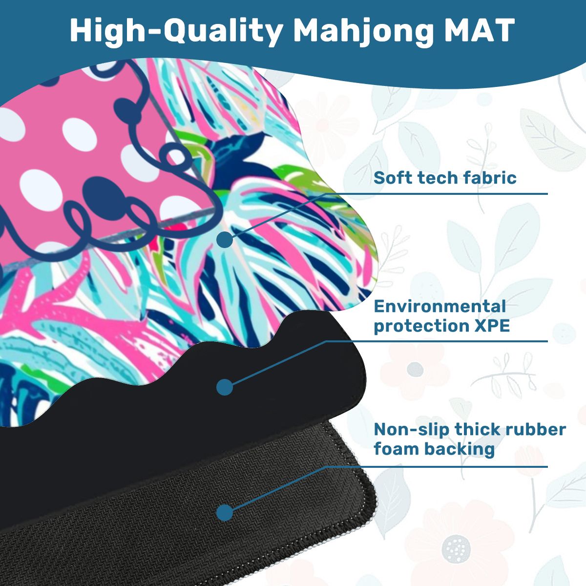 Preppy Whimsical Pastel Polka Dots Scalloped Mahjong Mat - Splash of Color Co.