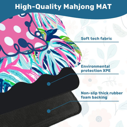 Preppy Whimsical Pastel Polka Dots Scalloped Mahjong Mat - Splash of Color Co.