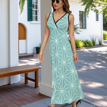 Mod Maxi Crack Bam Dot Sleeveless Summer Mahjong Dress - Splash of Color Co.