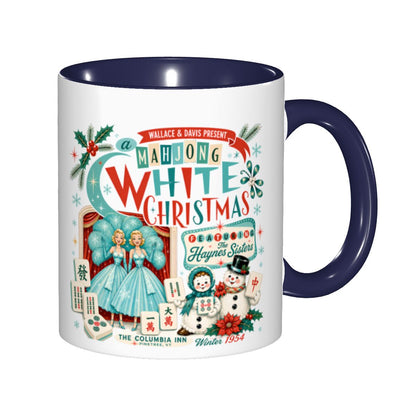 Mahjong White Christmas Nostalgic Haynes Sister Holiday Gift Mug