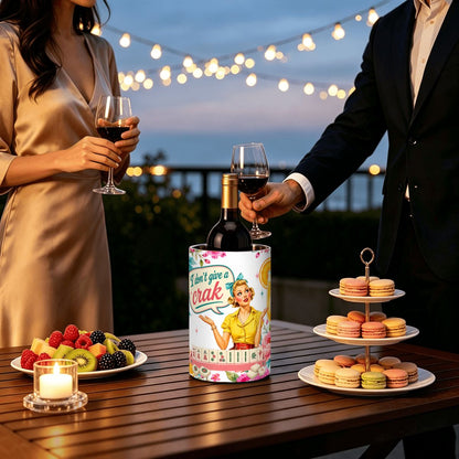 Funny Mahjong I Don't Give A Crack Stainless Steel Wine Chiller - Splash Of Mahj And Color Co.