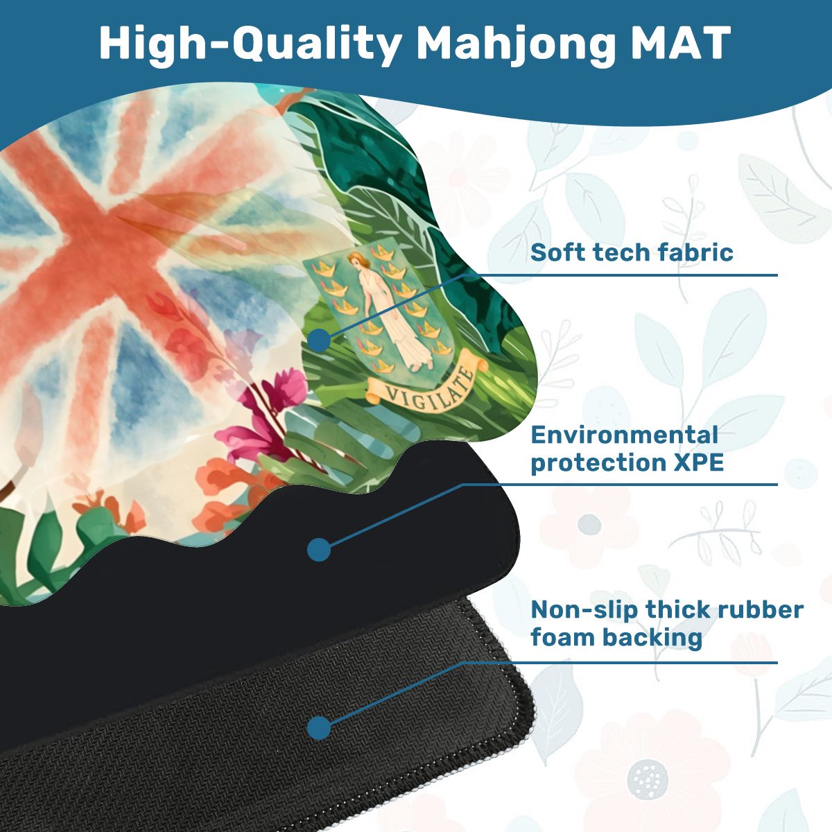 Scalloped Mahjong Mat British Virgin Islands Tropical Mahj Vacation - Splash of Color Co.