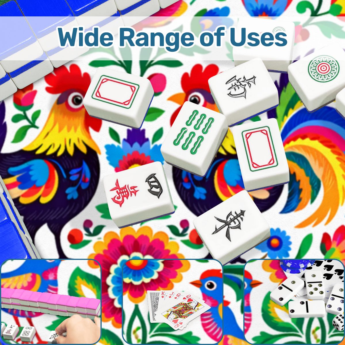 Wycinanki Polish Folk Art, Rooster Mahjong Mat - Splash of Color Co.