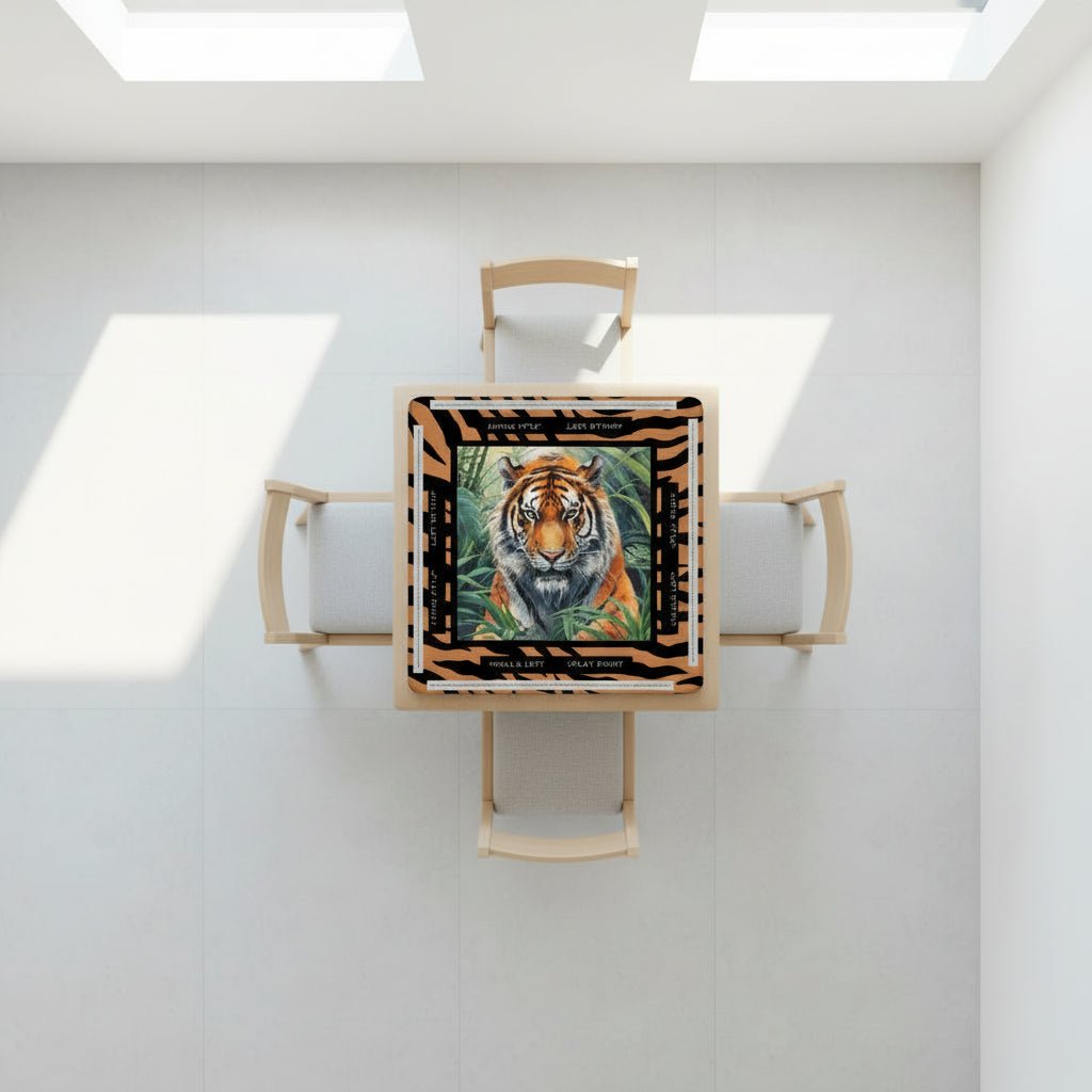 Rumble In The Jungle Tiger Print Mahjong Mat With Instructions - Splash of Color Co.