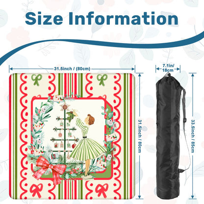 Mahjong Christmas Mat, Books Nooks Nostalgic Vintage Christmas - Splash of Color Co.